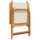 Reclining Garden Chairs 6 pcs Cream White Fabric and Solid Wood 3214539