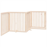 Dog Gate with Door Foldable 4 Panels 320 cm Poplar Wood 352243