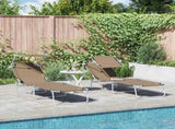 Sun Lounger Folding 2 pcs Taupe 58 x 188 x 77cm Polyester 42003063