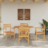 Chair 4 pcs Brown 56 x 55 x 90.5 cm Solid Teak Wood 3375763