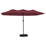 Double-Head Garden Parasol Bordeaux Red 449x265 cm 362949