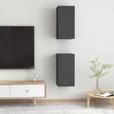 TV Cabinets 2 pcs Grey 30.5x30x60 cm Engineered Wood 803331