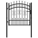 ZNTS Fence Gate with Spear Top Black 103x150 cm Powder-coated Steel 151090