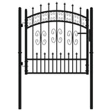 ZNTS Fence Gate with Spear Top Black 103x150 cm Powder-coated Steel 151090