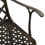 ZNTS 3 Piece Bistro Set Cast Aluminium Bronze 3070580