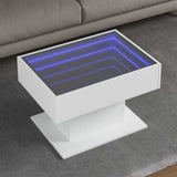 Coffee Table with LED White 70x50x45 cm Engineered Wood 847532