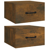 ZNTS Wall-mounted Bedside Cabinets 2 pcs Smoked Oak 35x35x20 cm 817580