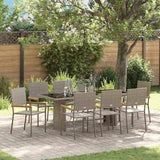 Garden Dining Set 9 pcs Grey Poly Rattan 3365428