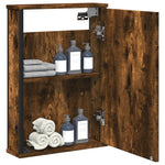 ZNTS Bathroom Mirror Cabinet Smoked Oak 42x12x60 cm Engineered Wood 842433