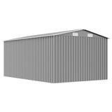 Garden Shed 257x392x181 cm Metal Grey 143345