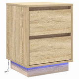 Bedside Cabinet with Drawer 2 pcs Sonoma Oak 39 x 34.5 x 50 cm 869615