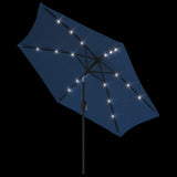 Garden Parasol with LED Lights and Steel Pole 300 cm Azure 47135