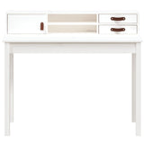 Desk White 110x50x93 cm Solid Wood Pine 823530