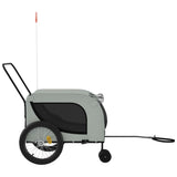 Pet Bike Trailer Grey and Black Oxford Fabric and Iron 94028