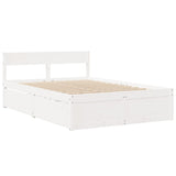 Bed Frame without Mattress White 135x190 cm Double Solid Wood Pine 3282358