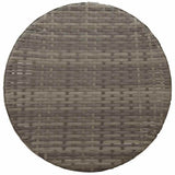 3 Piece Bistro Set with Cushions Grey Poly Rattan 365677