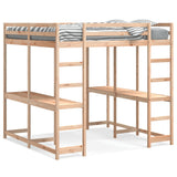 ZNTS Loft Bed with Desk and Ladder 180x200 cm Super King Solid Wood Pine 3284230