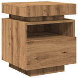 ZNTS Bedside Cabinet with LED Lights Artisan Oak 40x39x48.5 cm 857660