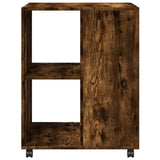Side Table with Wheels Smoked Oak 55x60x78 cm Engineered Wood 853159