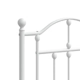 Metal Bed Frame without Mattress with Footboard White 180x200cm 353510