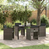 Garden Dining Set 5 pcs Grey Poly Rattan 3380694