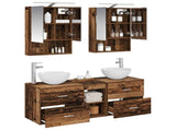Bathroom Furniture Set 5 pcs Old Wood Engineered Wood and Glass 3406725