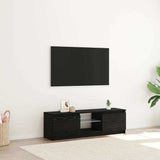 TV Cabinet with LED Lights Black Oak 120x30x36 cm Engineered Wood 862034