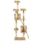 Cat Tree with Sisal Scratching Posts 170 cm Paw Prints Beige 170615