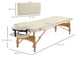 Portable Massage Bed, Folding Spa Beauty Massage Table with 2 Sections, Carry Bag and Wooden Frame, T3398P328084