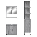 3 Piece Bathroom Furniture Set Grey Sonoma Engineered Wood 3214683