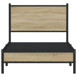 Metal Bed Frame without Mattress Sonoma Oak 80x200 cm 4007859