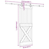 Sliding Door with Hardware Set 70x210 cm Solid Wood Pine 3332778