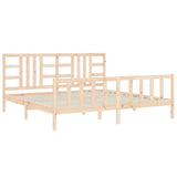 Bed Frame without Mattress 200x200 cm Solid Wood Pine 3191991