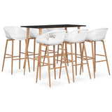 7 Piece Bar Set Black and White 3057477