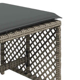 Garden Stools with Cushions 4 pcs Grey 41x41x36 cm Poly Rattan 365050