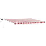 Retractable Awning Red and White 450 x 300 cm 3330914