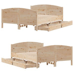 Bed Frame without Mattress 120x200 cm Solid Wood Pine 3301791