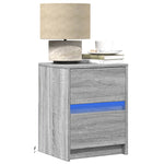 ZNTS Bedside Cabinets with LED Lights 2 pcs Grey Sonoma Engineered Wood 852044