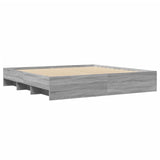 Bed Frame Grey sonoma Engineered wood, Plywood slats Double 3295630