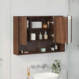 Mirror Cabinet Brown Oak 80 x 17 x 55 cm Engineered Wood 883361