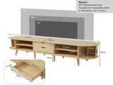 TV Stand with 2 Drawer 2 Sliding Doors 2-Tier Storage Shelf,Oval TV Cabinet Storage Sideboard with N605P339343E
