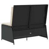 Garden Bench Black Poly Rattan 3394449
