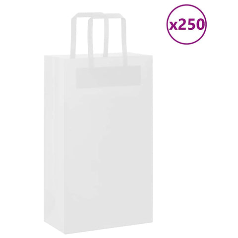 ZNTS Paper Bags 250 pcs with Handles White 21x11x36 cm 4101841