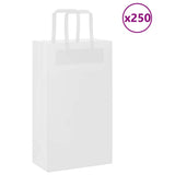Paper Bags 250 pcs with Handles White 21x11x36 cm 4101841