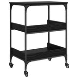 Kitchen Trolley Black Oak 60 x 41 x 80.5 cm Engineered Wood 883031