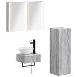 Bathroom Cabinet Set 4 pcs Grey Sonoma Engineered Wood 3407380
