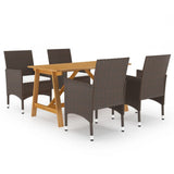Garden Dining Set Brown and Cream 3095888