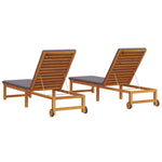 Sun Lounger 2 pcs Brown 53 x 202 x 89cm Solid Acacia wood 3333831