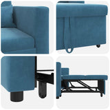 Pull out Sofa Bed Single Blue 90 x 165 x 87 cm Velvet 42002706