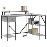 Desk with Drawer Grey Sonoma 120 x 79 x 86.5 cm Engineered Wood 859403